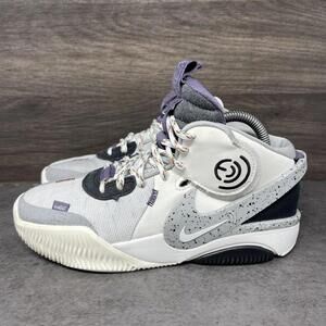 Nike Air Deldon Shoes Kids Size 6 Grey Purple Basketball DM4094-100